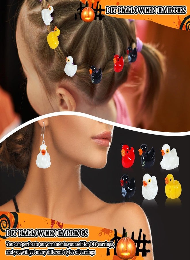 DASHUAIGE 96 Pcs Mini Resin Ducks Halloween, Black Miniature Mini Ducks Figurines Tiny Ornaments for Garden Decoration Party Decoration DIY Craft Accessories (Halloween 1) - Image 3